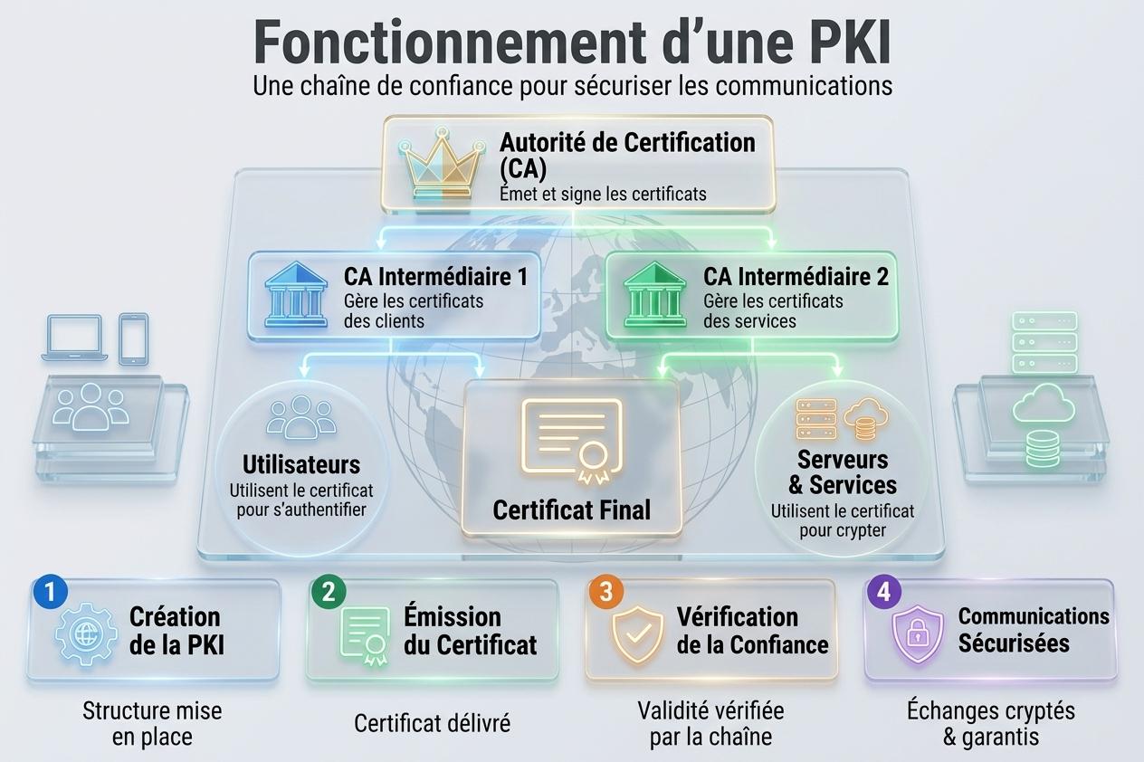 Fonctionnement d'une infrastructure PKI