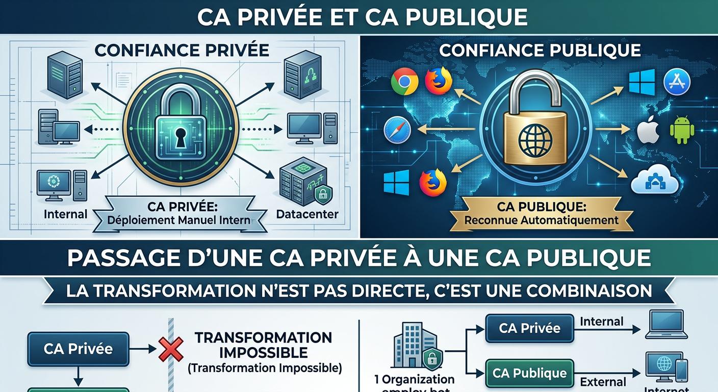 Comparaison entre confiance privée et confiance publique