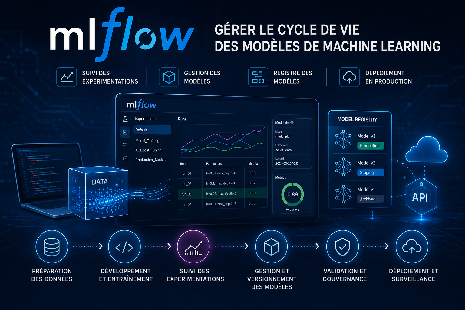 MLflow : comprendre la gestion du cycle de vie des modèles de Machine Learning - Cover Image