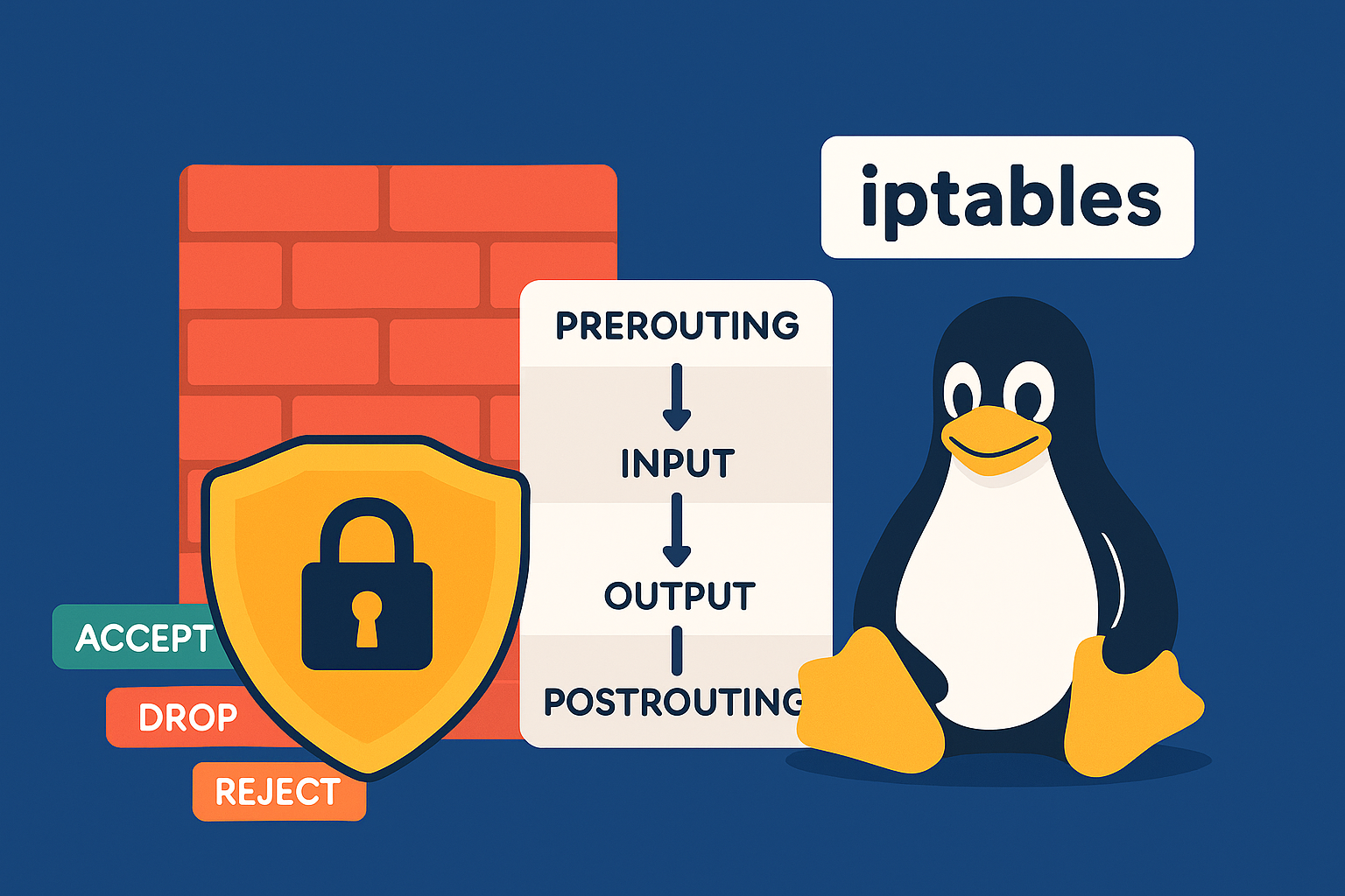 Mettre en place un pare-feu avec iptables sous Linux - Cover Image